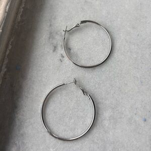 Macy's Shiny Silver Hoop Earrings